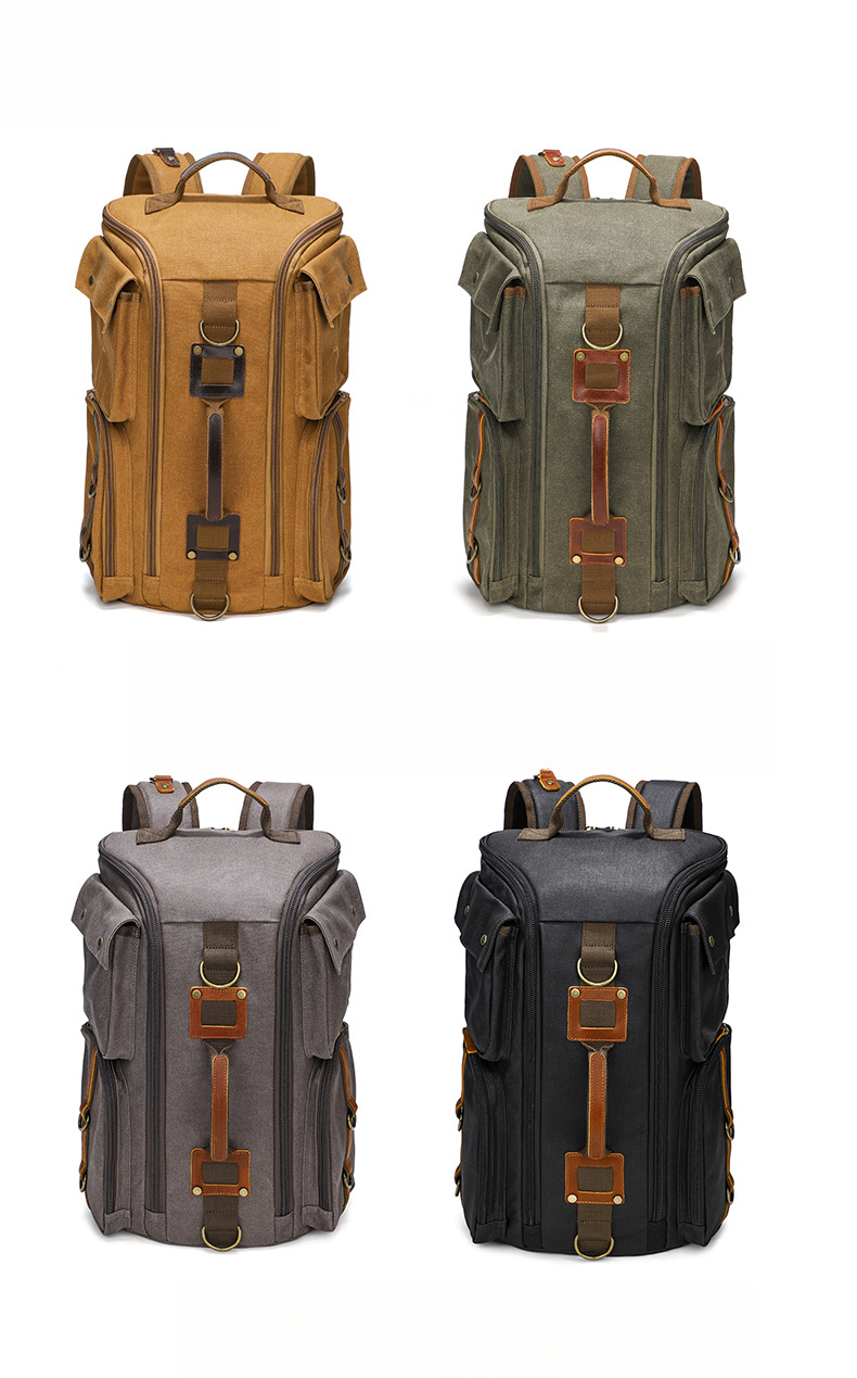 Canvas Outdoor Große Kapazität Herren Nischendesign Rucksack Reise Computertasche_voghion.com